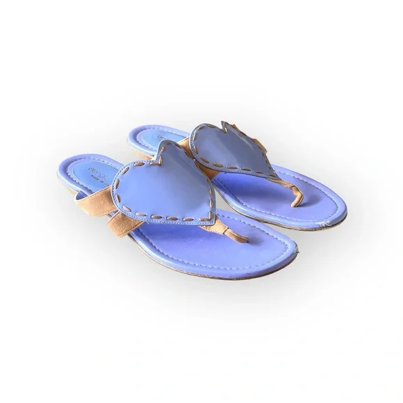 Sergio Rossi ❤︎︎ Heart Shaped Thong Leather Sandals ❤︎︎ Cornflower Blue ❤︎︎ 36 - Picture 11 of 16